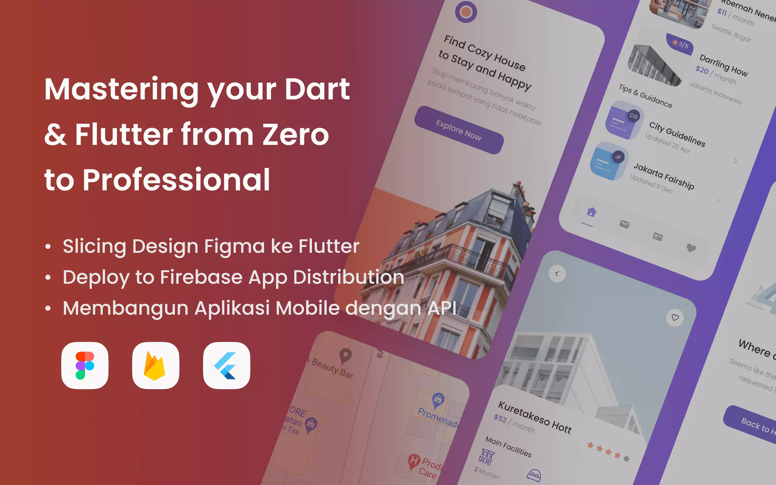 Foto kelas Dart & Flutter Development Bootcamp: Find House App