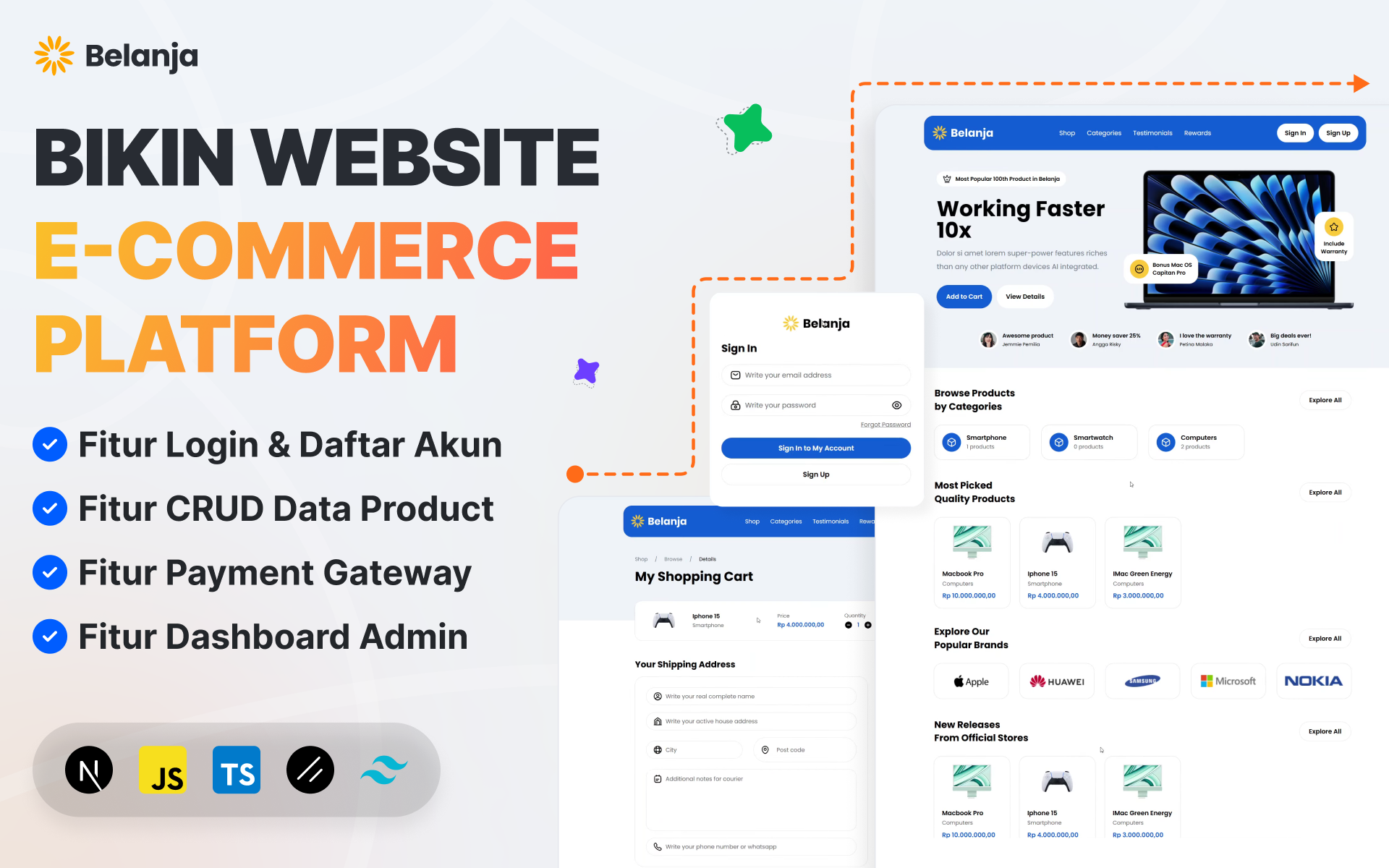 Foto kelas Web Dev with Next JS, Prisma, Typescript: Projek E-commerce