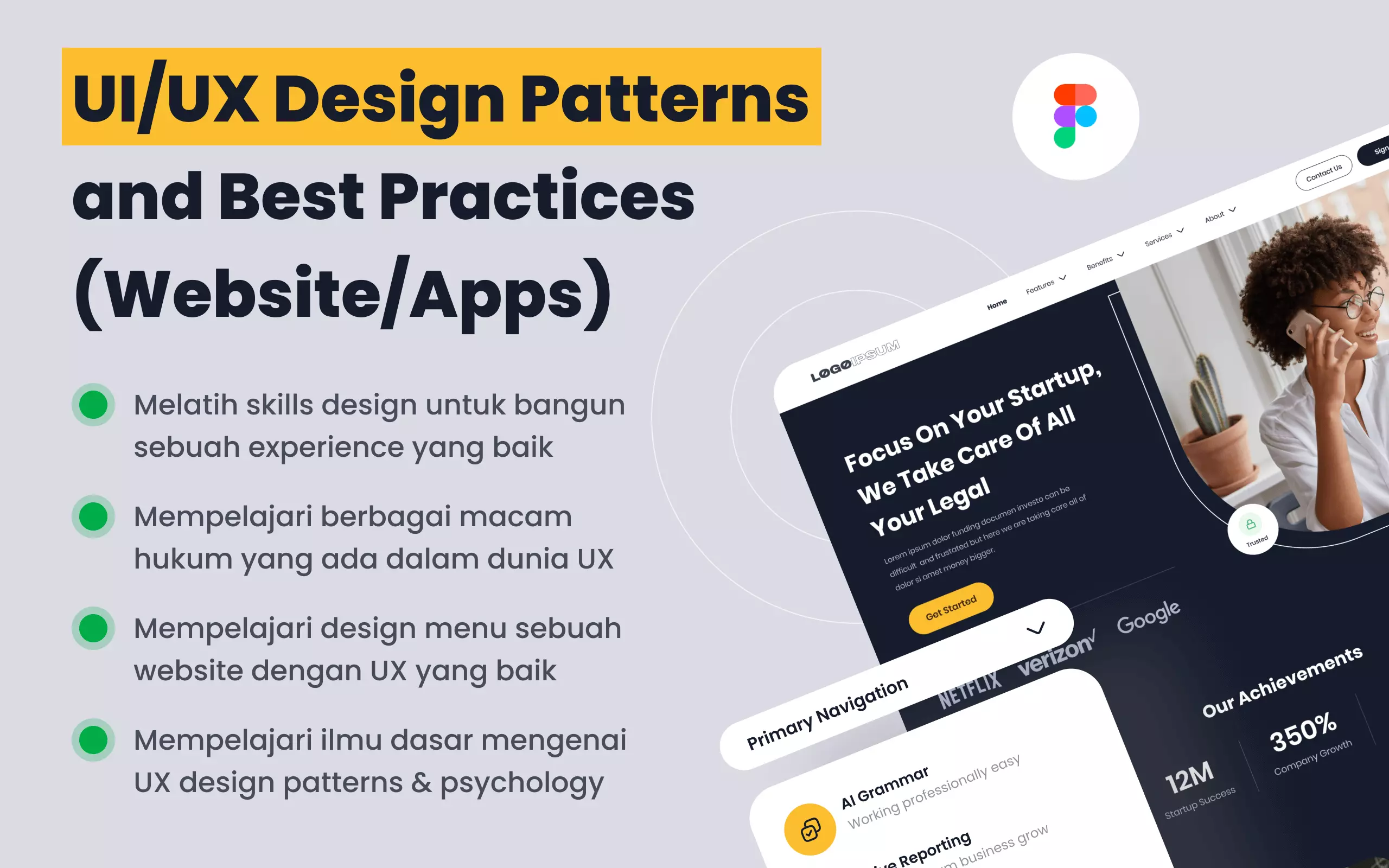 Foto kelas UI/UX Design Patterns and Best Practices (Website/Apps)