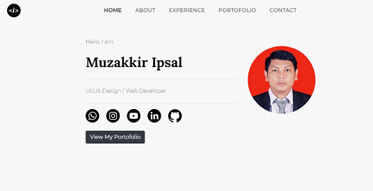 Hasil karya projek My Portofolio | Muzakkir Ipsal belajar design dan code di BuildWithAngga