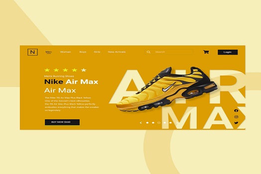 Hasil karya Web Design Nike di BuildWith Angga