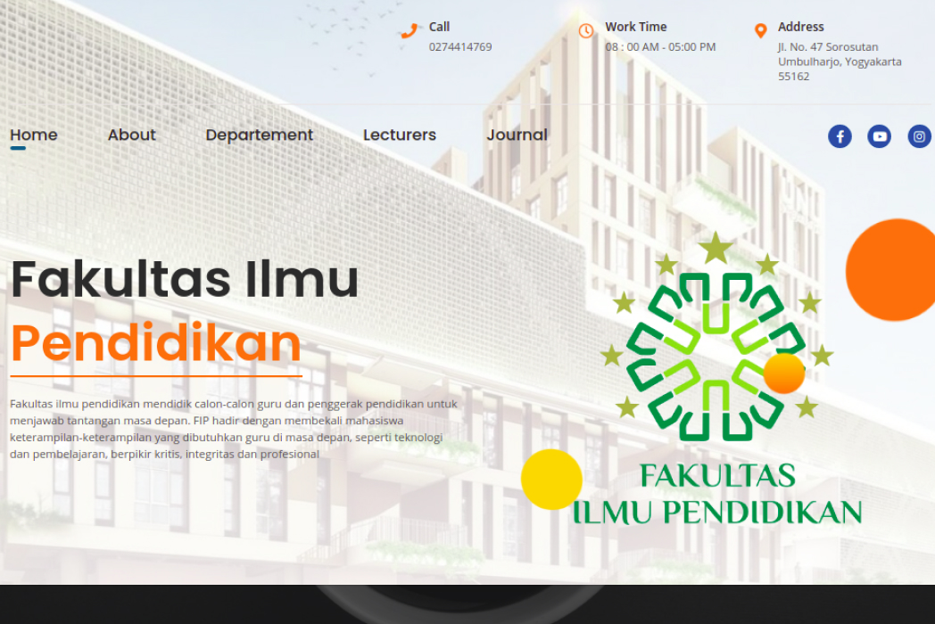 Hasil karya projek Website Fakultas Ilmu Pendidikan UNU Yogyakarta belajar design dan code di BuildWithAngga