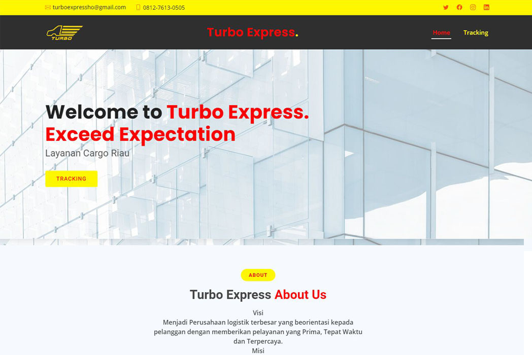 Hasil karya turbo express (app cargo) belajar di BuildWithAngga