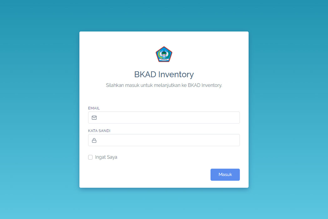 Hasil karya projek BKAD Inventory belajar design dan code di BuildWithAngga