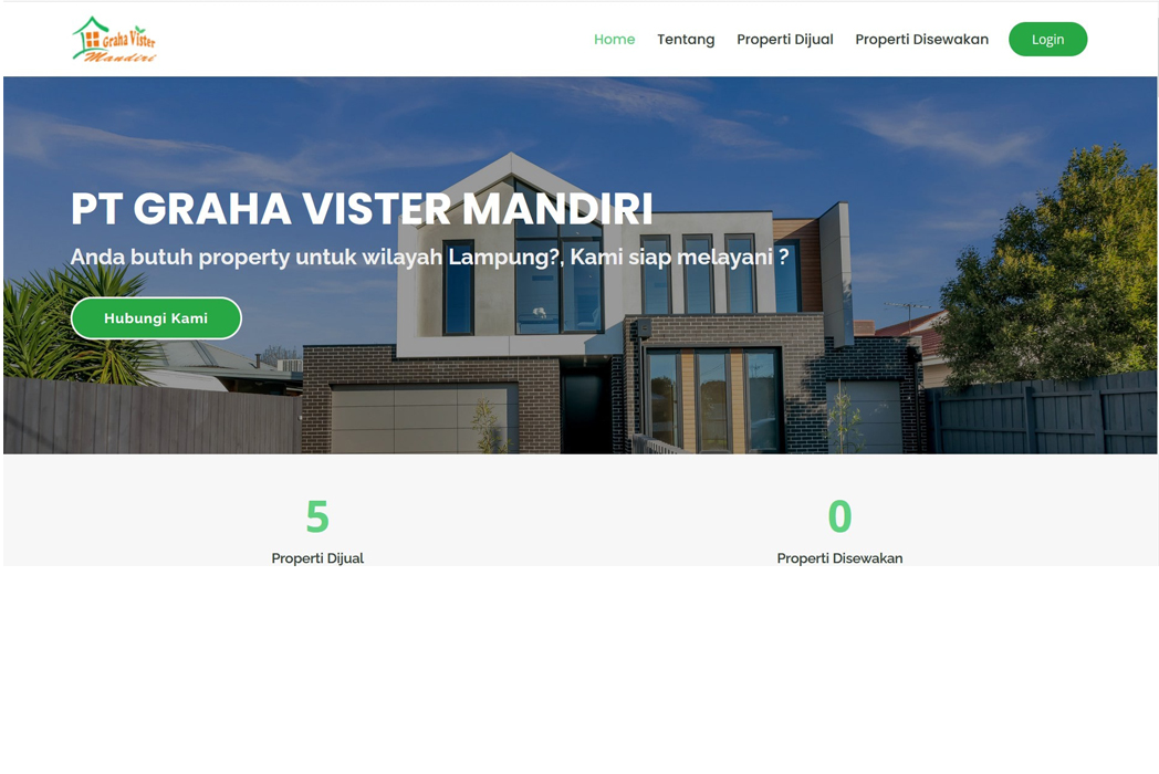 Hasil karya projek Website PT Graha Vister Mandiri belajar design dan code di BuildWithAngga