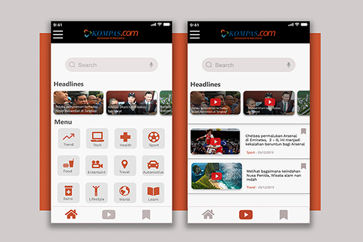 Hasil karya Re Design Kompas News App & Mobile App Development di BuildWith Angga