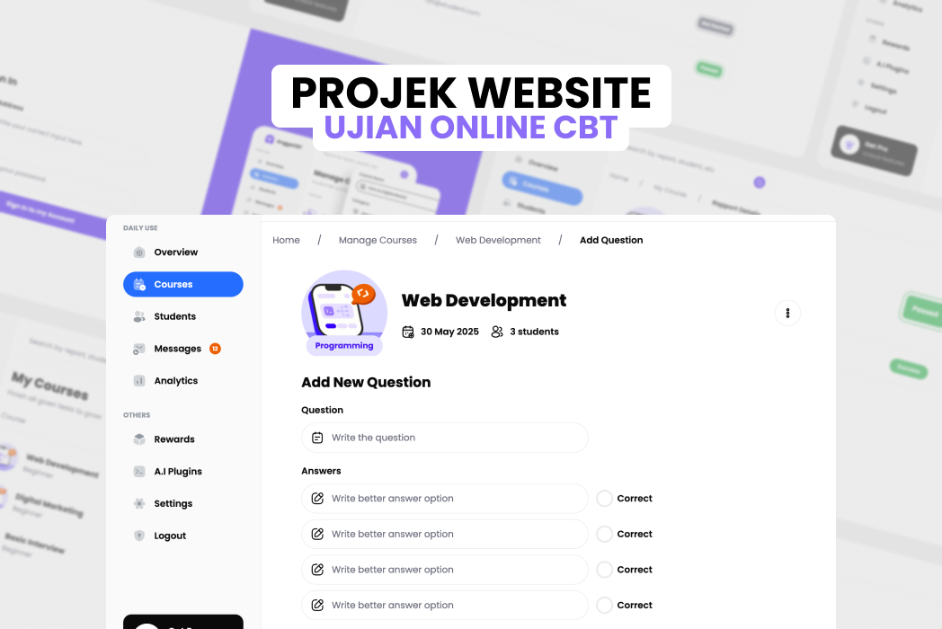 Hasil karya CBT Online BWA belajar di BuildWithAngga