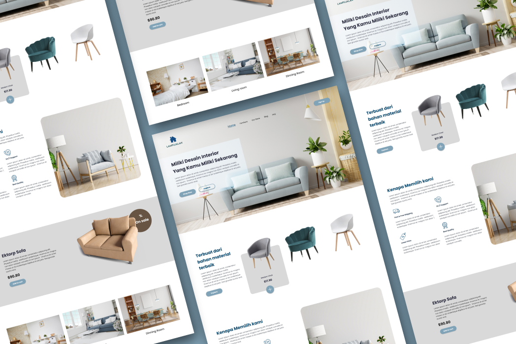 Hasil karya Furniture Marketplace Landingpage di BuildWithAngga