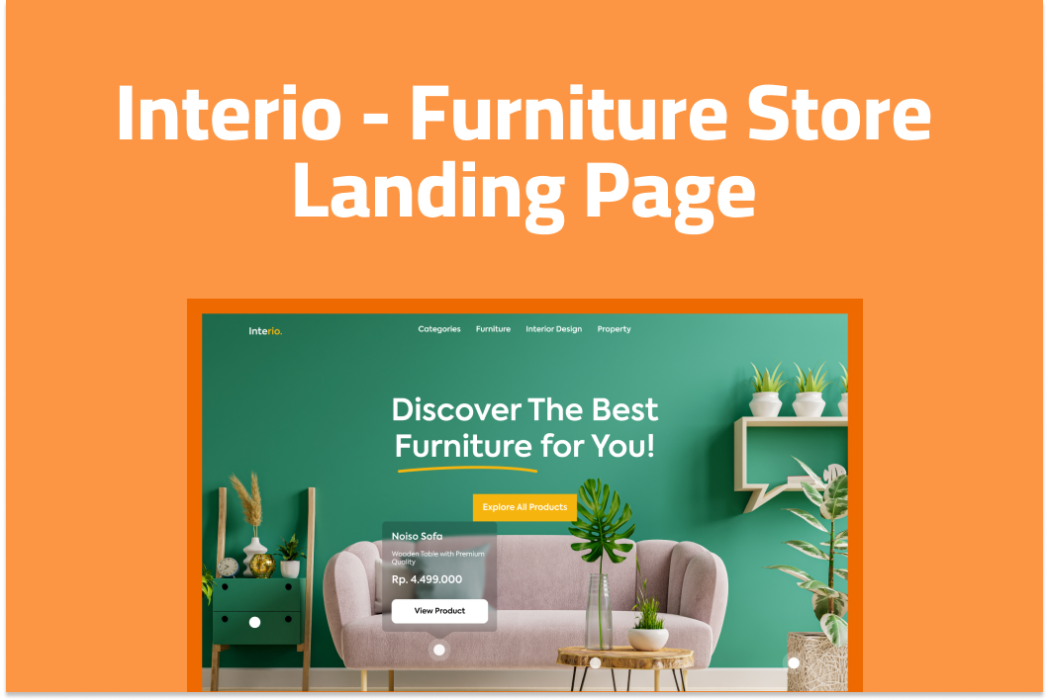 Hasil karya Interio - Furniture Store Landing Page UI di BuildWith Angga