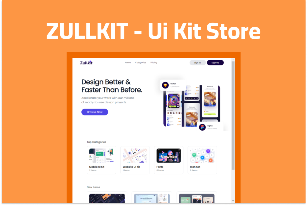 Hasil karya Zullkit - UI Kit Store di BuildWith Angga