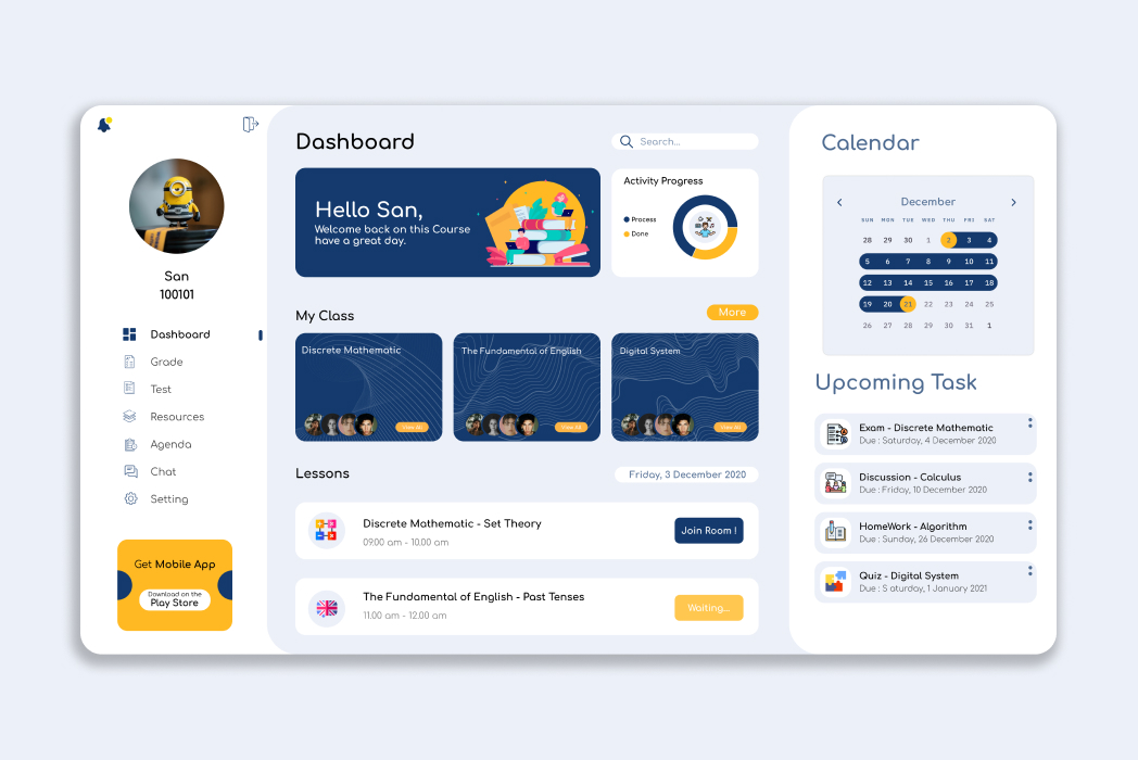 Hasil karya projek OASE | E-Learning Redesign Dashboard + Landing Page belajar design dan code di BuildWithAngga