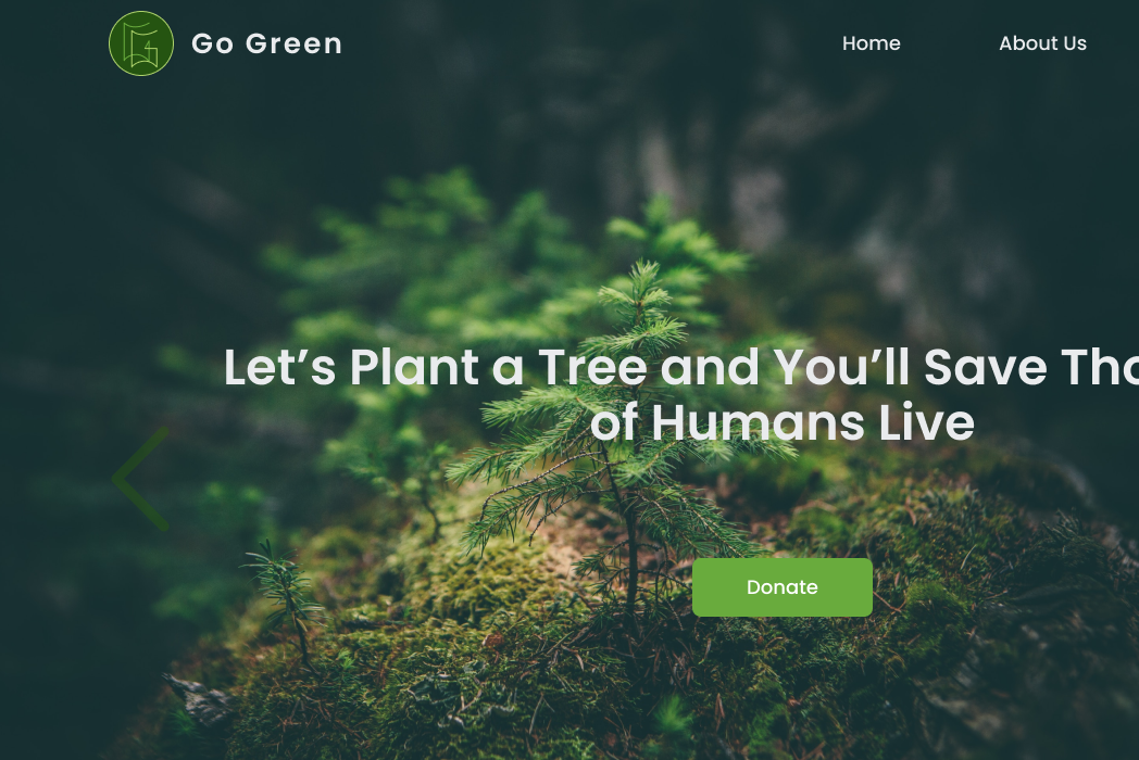 Hasil karya projek Go Green - Home belajar design dan code di BuildWithAngga