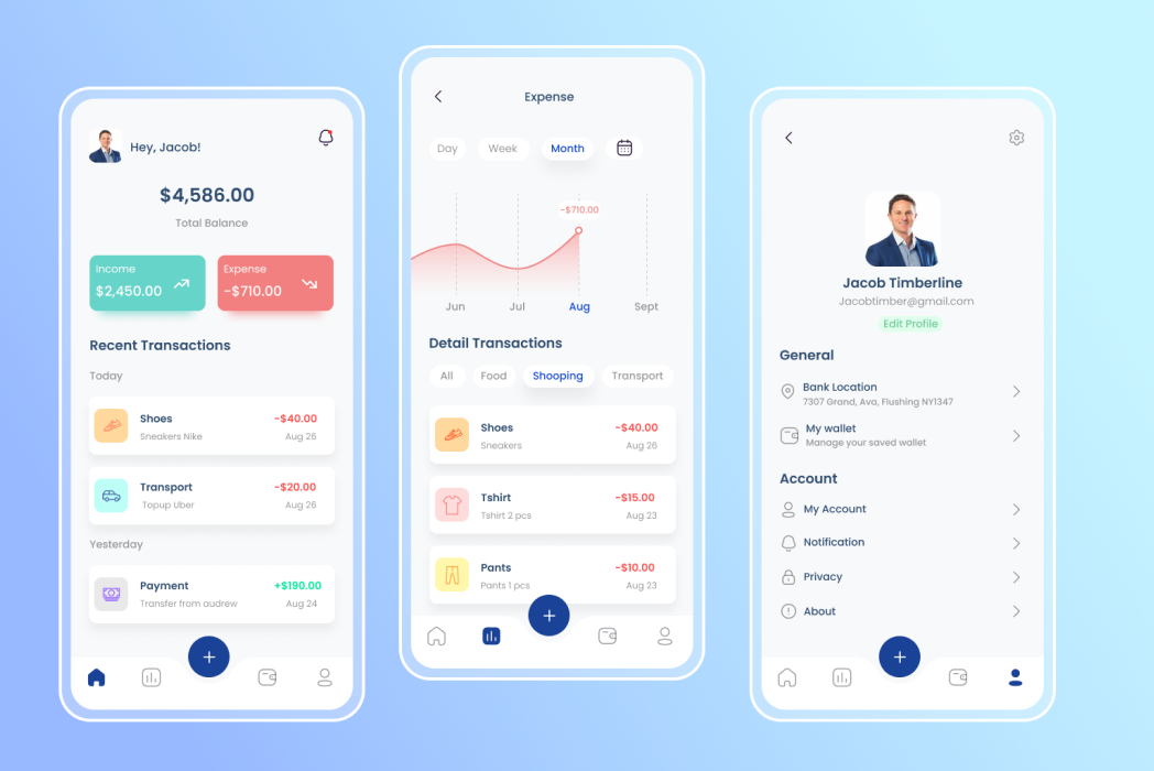 Hasil karya Money Manager App di BuildWithAngga