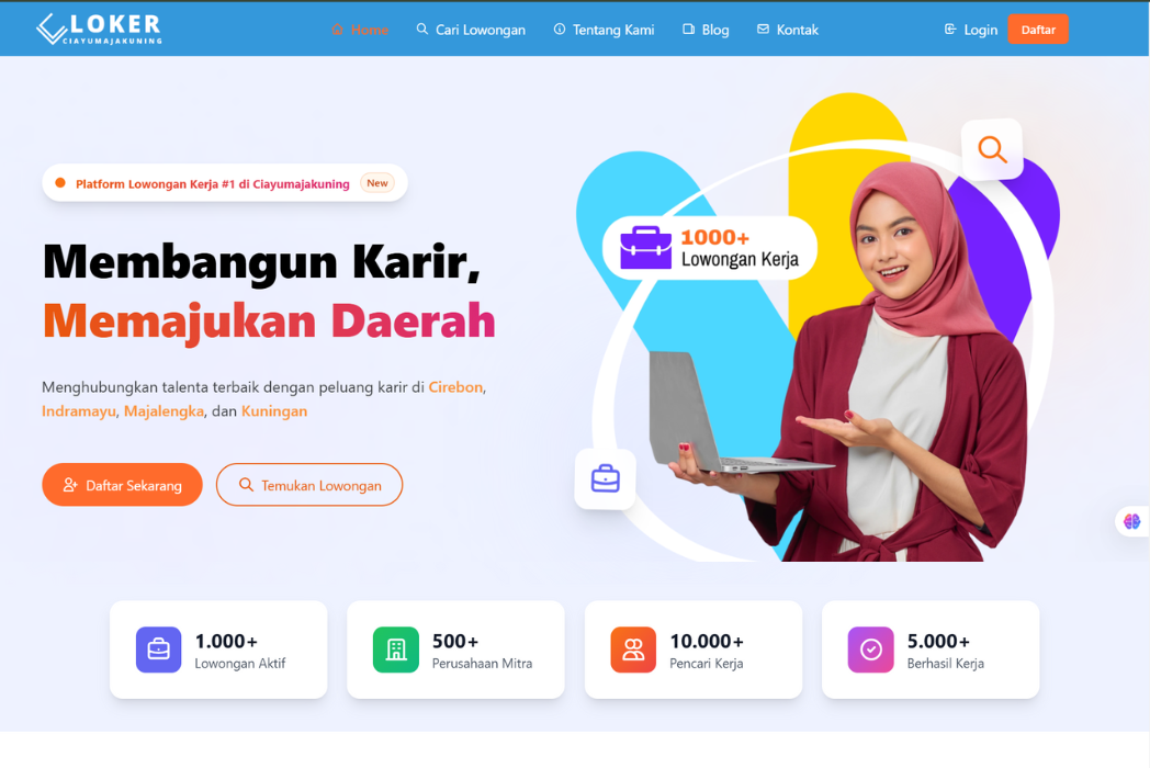 Hasil karya Loker Ciayumajakuning belajar di BuildWithAngga