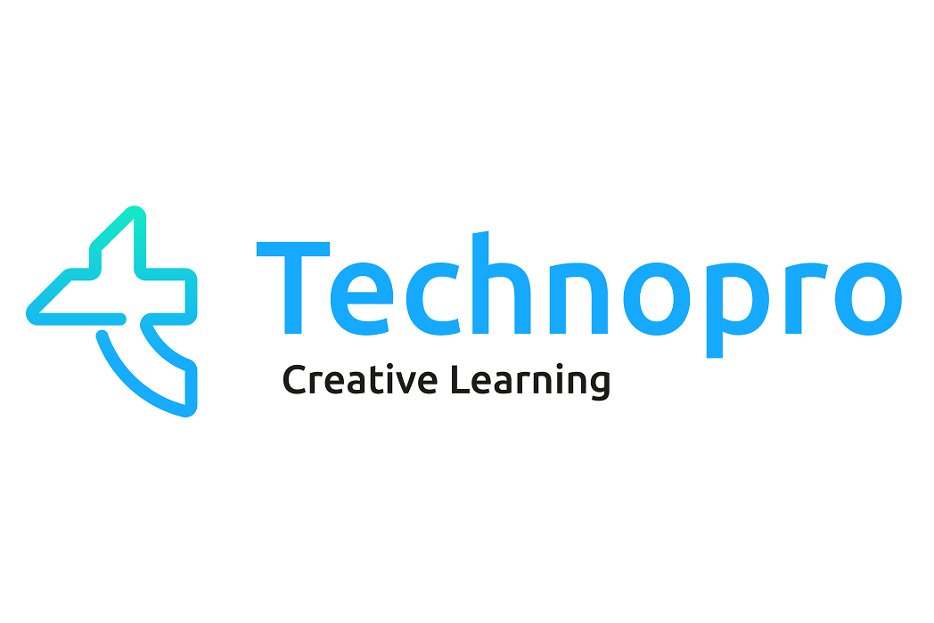 Hasil karya projek Logo Technopro belajar design dan code di BuildWithAngga