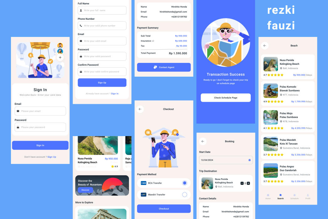 Hasil karya projek Malala Travel Agent belajar design dan code di BuildWithAngga