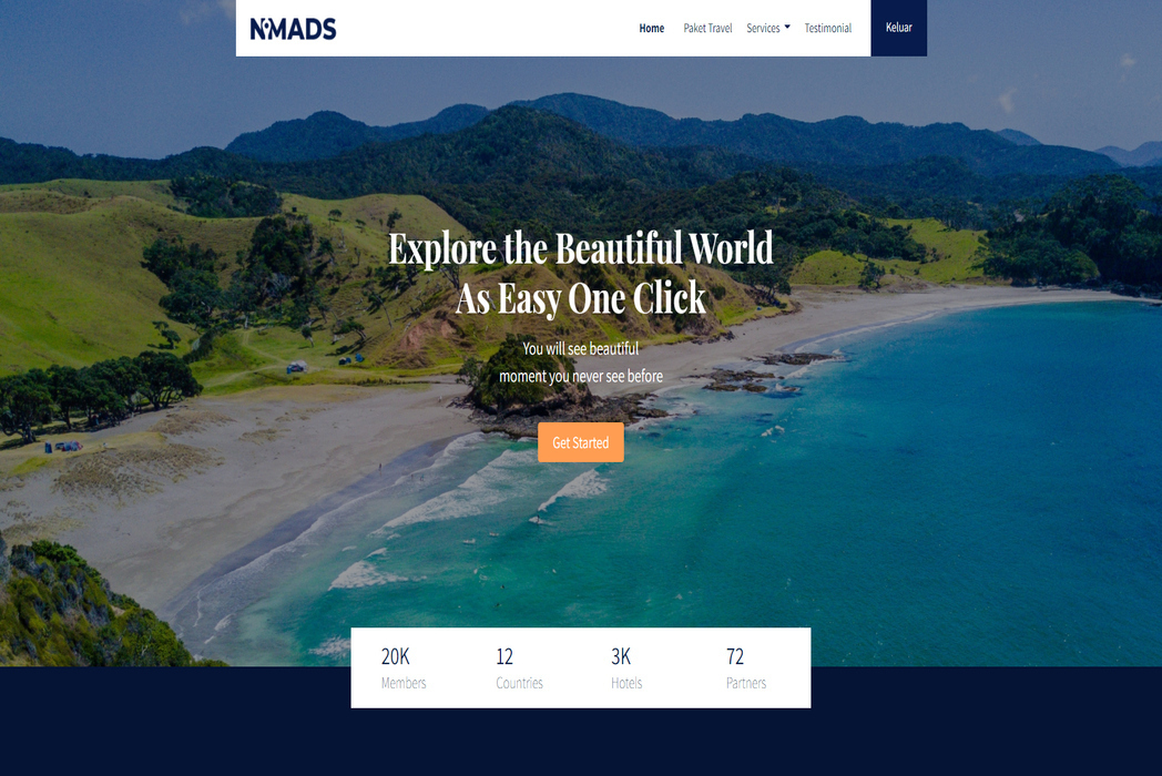 Hasil karya projek GBPS Nomads Travel Website belajar design dan code di BuildWithAngga