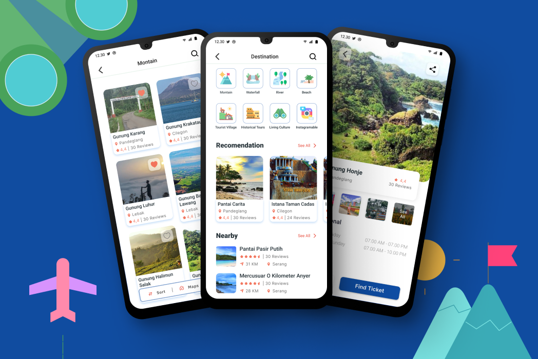 Hasil karya projek TRIGO - Travel App belajar design dan code di BuildWithAngga