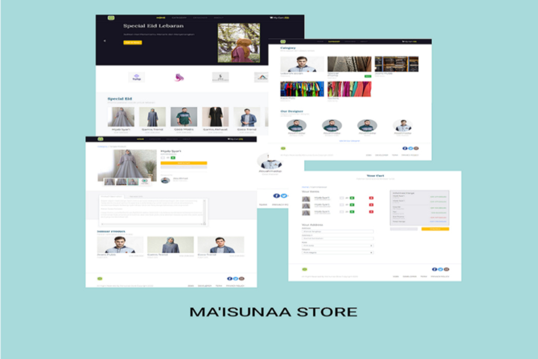 Hasil karya projek Maisunaa Store belajar design dan code di BuildWithAngga