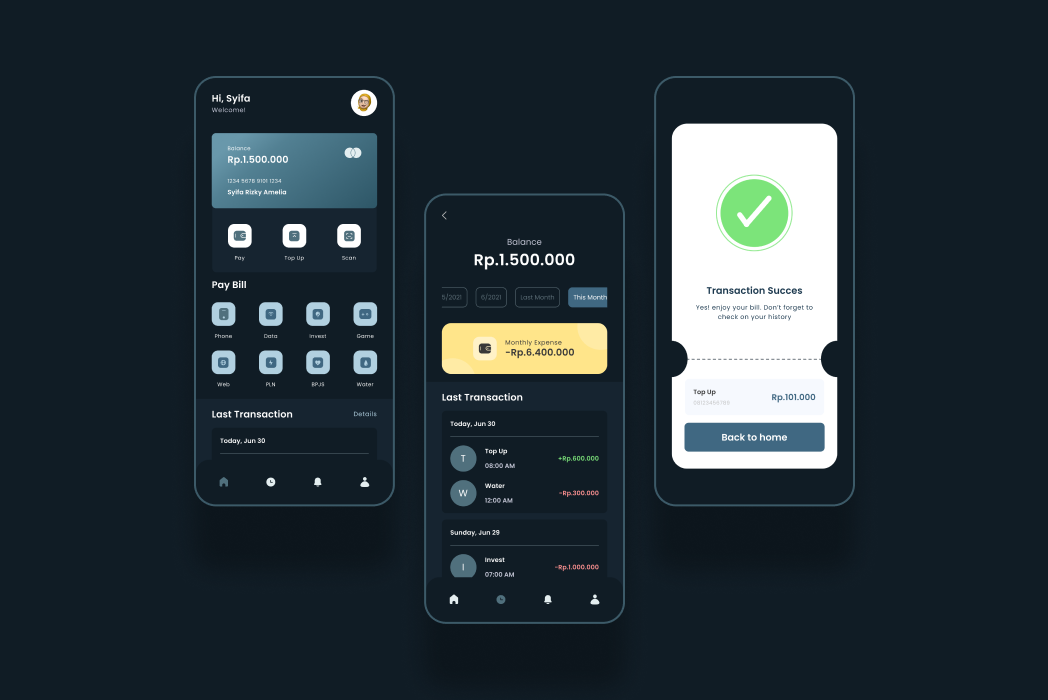 Hasil karya M-Pay App di BuildWithAngga