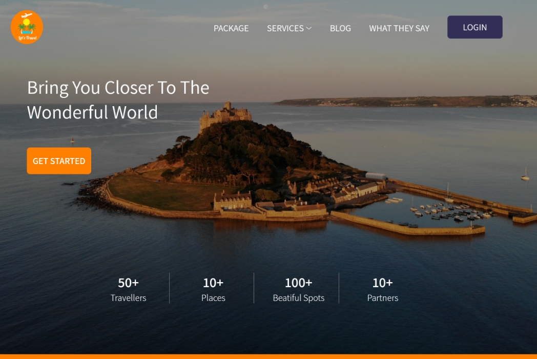 Hasil karya projek Let&#39;s Travel - Web App belajar design dan code di BuildWithAngga