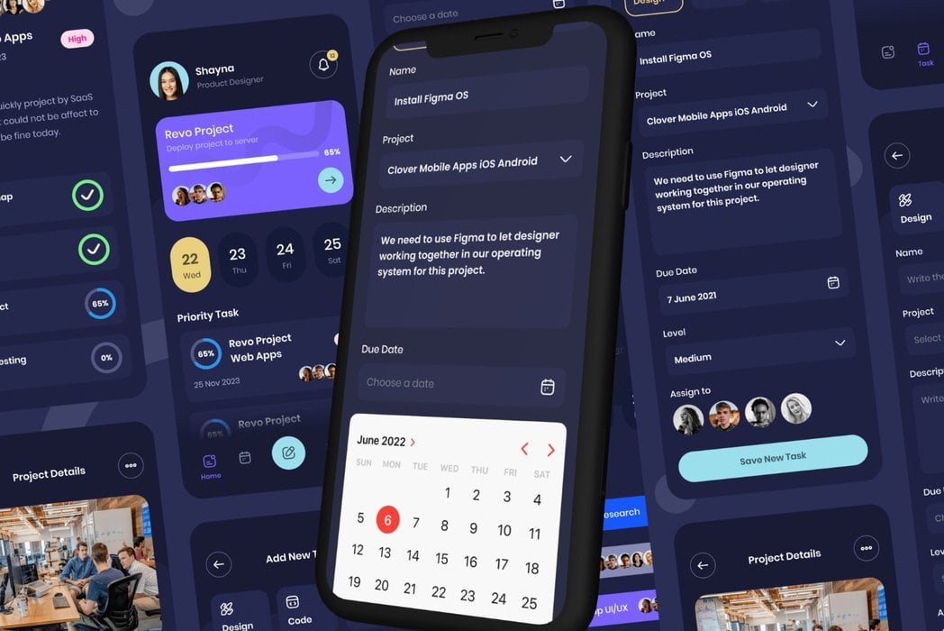 Hasil karya Freelancer Tracker Mobile App Design di BuildWithAngga
