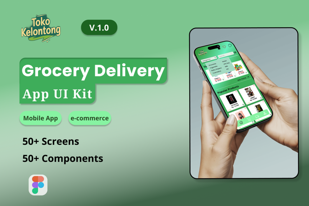 Hasil karya Grocery Delivery Mobile app ui kit di BuildWithAngga