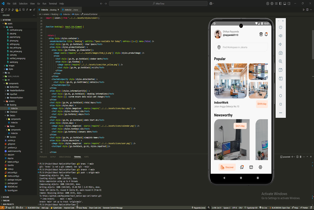 Hasil karya App Cari Kantor - React Native di BuildWithAngga