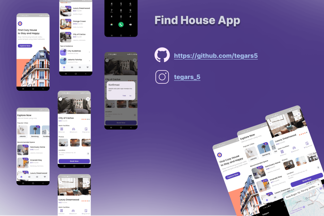 Hasil karya Find house App di BuildWithAngga