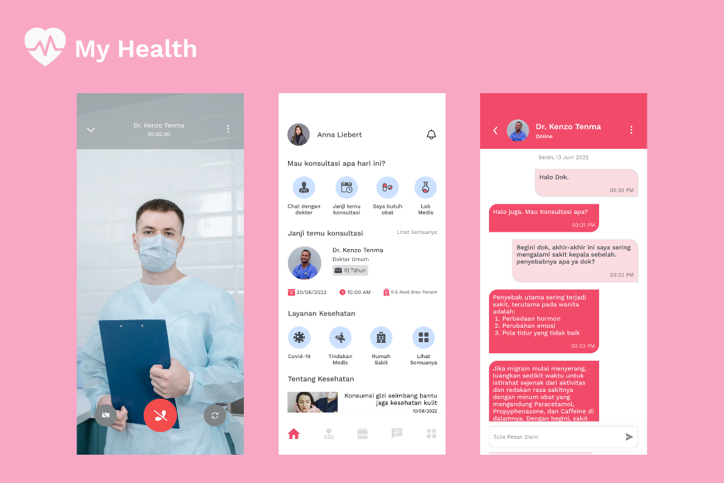 Hasil karya My Health - Health Care Mobile App di BuildWithAngga