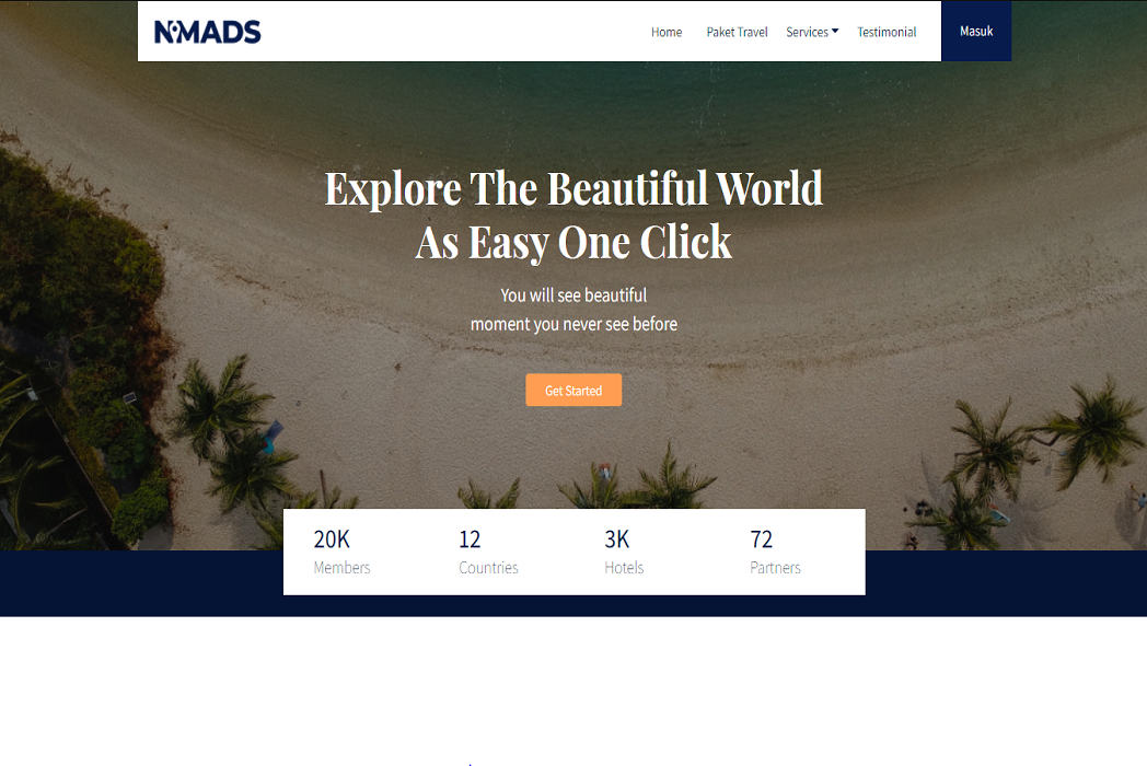 Hasil karya projek Nomads Project belajar design dan code di BuildWithAngga