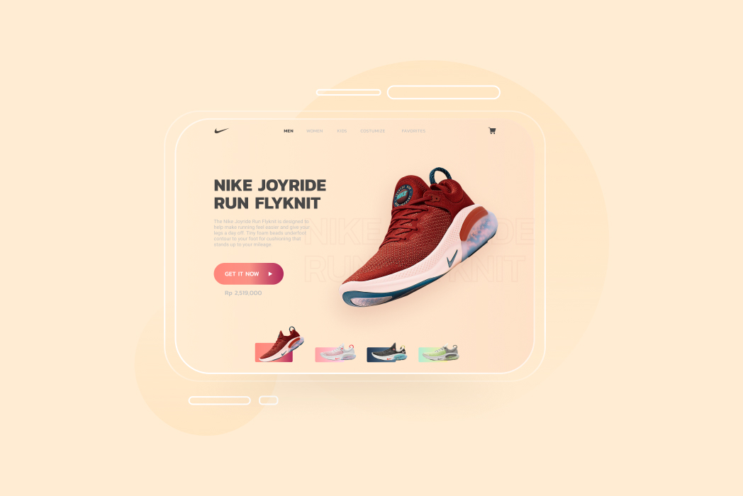 Hasil karya Nike Website Exploration belajar di BuildWithAngga