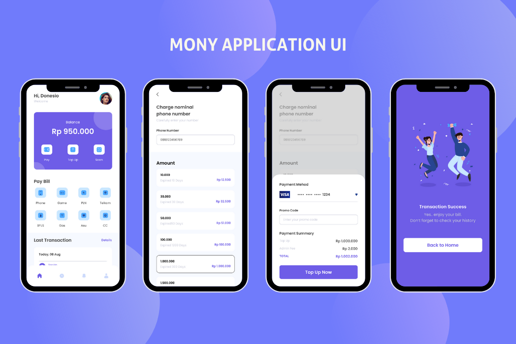 Hasil karya MONY Application UI di BuildWithAngga