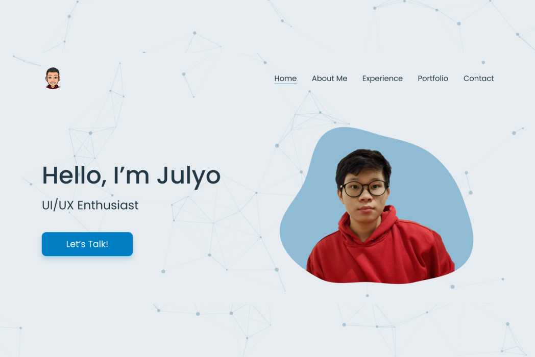 Hasil karya projek Julyo Web Portfolio belajar design dan code di BuildWithAngga