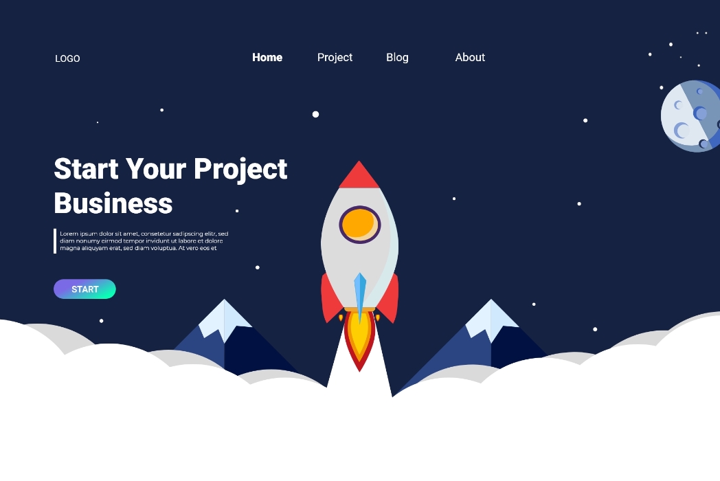 Hasil karya projek Rocket Launch Project Business belajar design dan code di BuildWithAngga