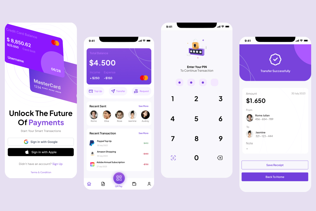 Hasil karya Digital Banking Wallet Mobile App UI Design di BuildWith Angga