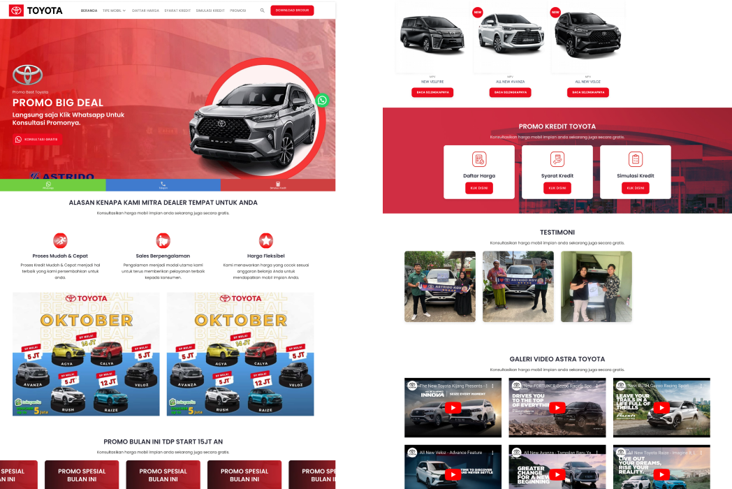 Hasil karya Promo Best Toyota Id Website di BuildWith Angga