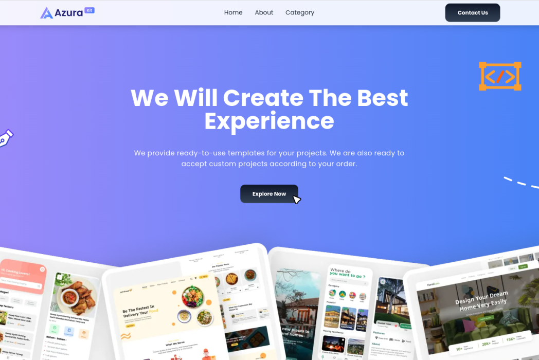 Hasil karya Azurakit - Website Template and Design Resources di BuildWithAngga