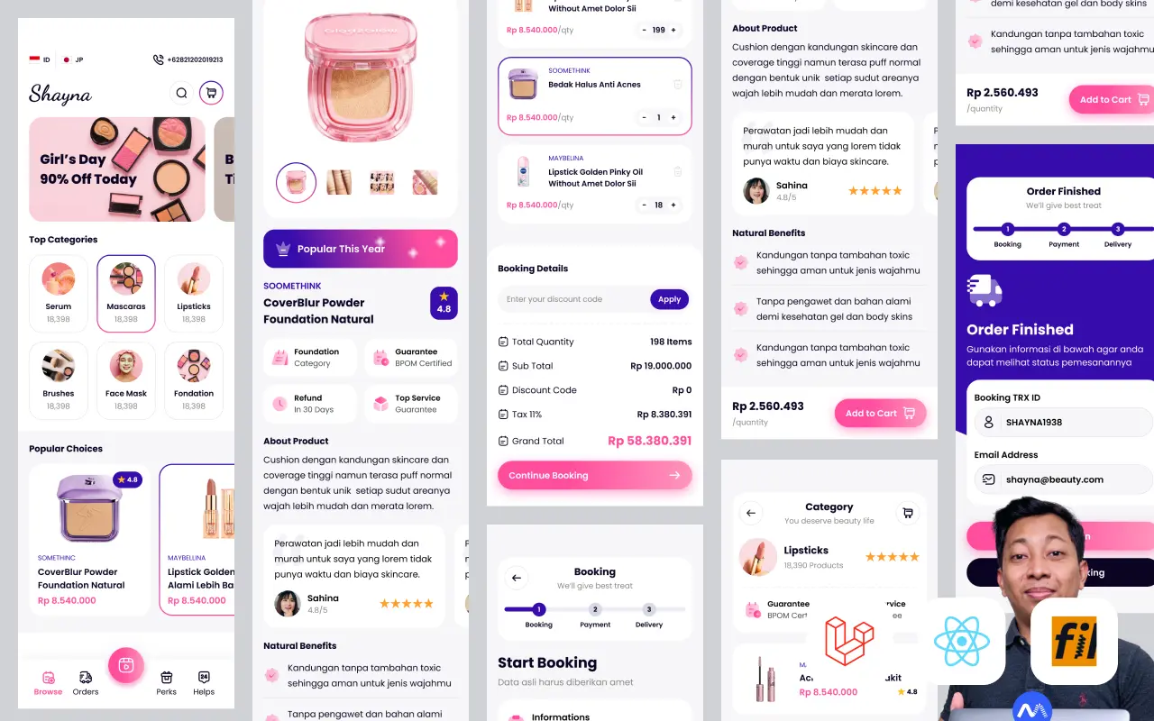 Kelas Full-Stack Web Developer Laravel React: Toko Online Cosmetic di BuildWithAngga