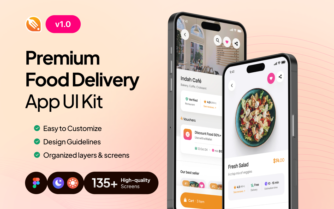 Kelas TASSTY - Food Delivery Mobile App Figma Template UI Kit di BuildWithAngga