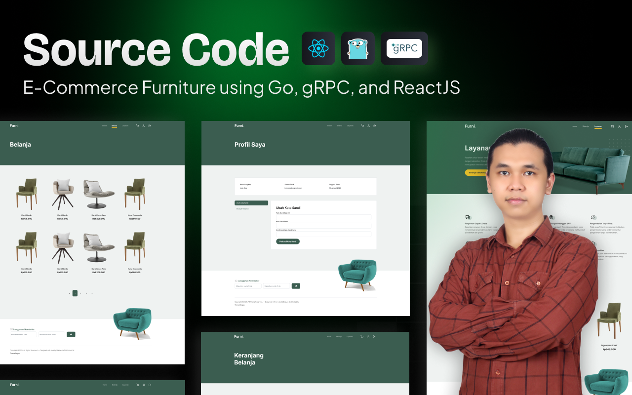 Kelas Source Code Golang gRPC & React JS: Web Ecommerce 2025 di BuildWithAngga