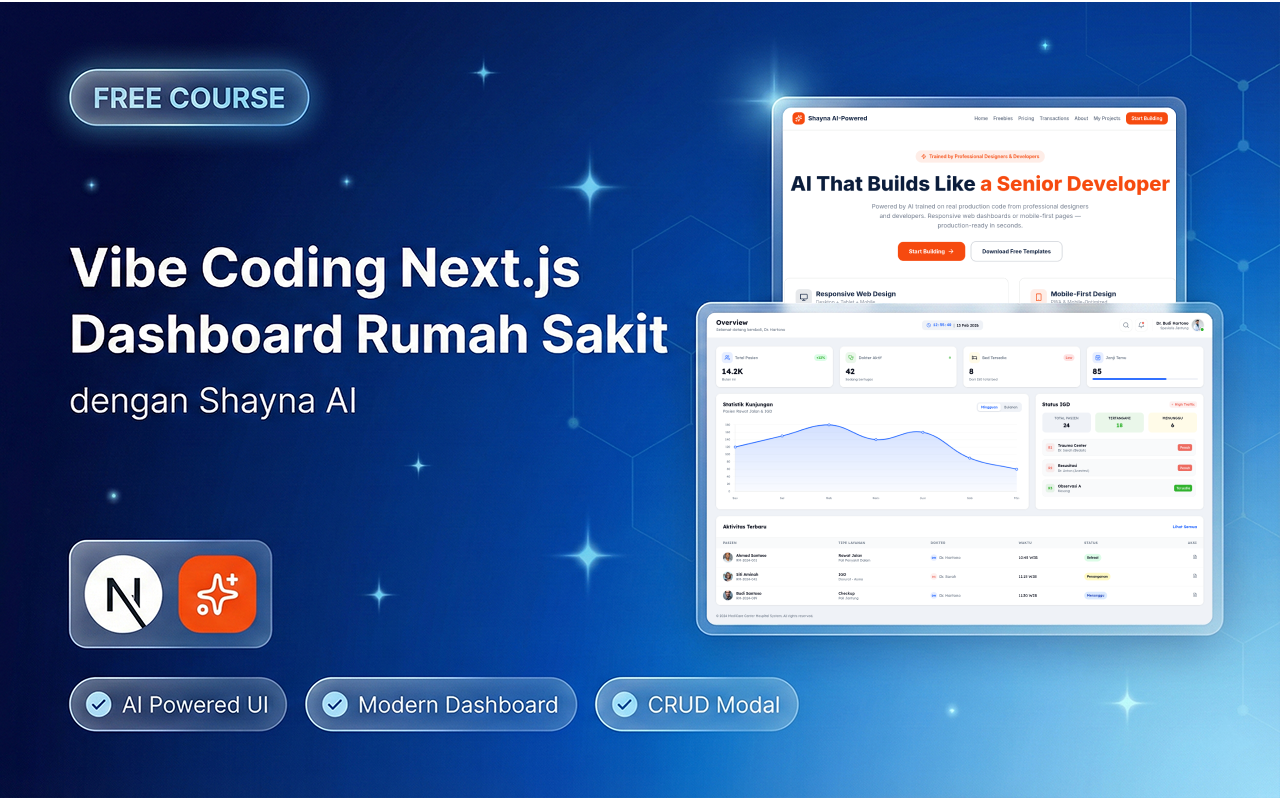 Kelas Vibe Coding Next.js: Dashboard Rumah Sakit dengan Shayna AI di BuildWithAngga