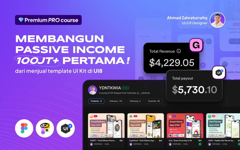 Kelas Passive Income UI/UX: 100 Juta Pertama Jual Template UI Kit di BuildWithAngga