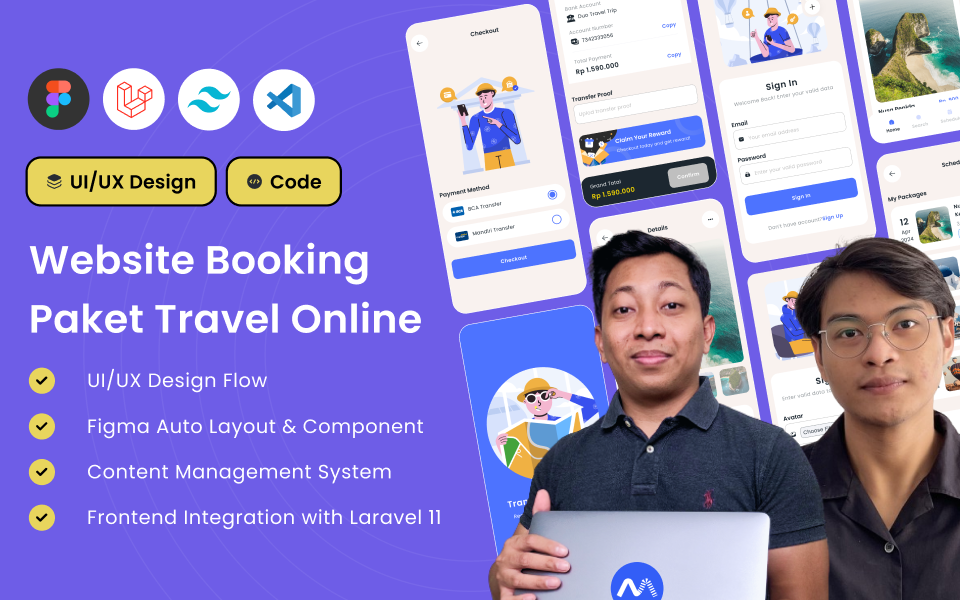 Kelas Belajar UI/UX Design & Laravel 11: Website Booking Travel di BuildWithAngga