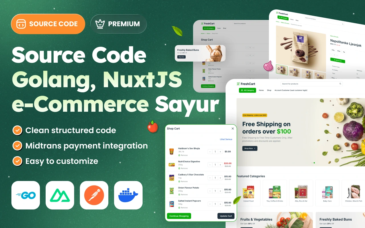 Kelas Source Code Golang E-Commerce Microservice & NuxtJs 2025 di BuildWithAngga