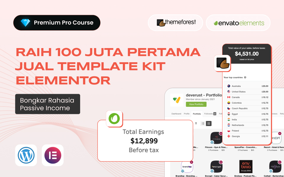 Kelas Envato Mastery: Build a Passive Income from Selling Template di BuildWithAngga