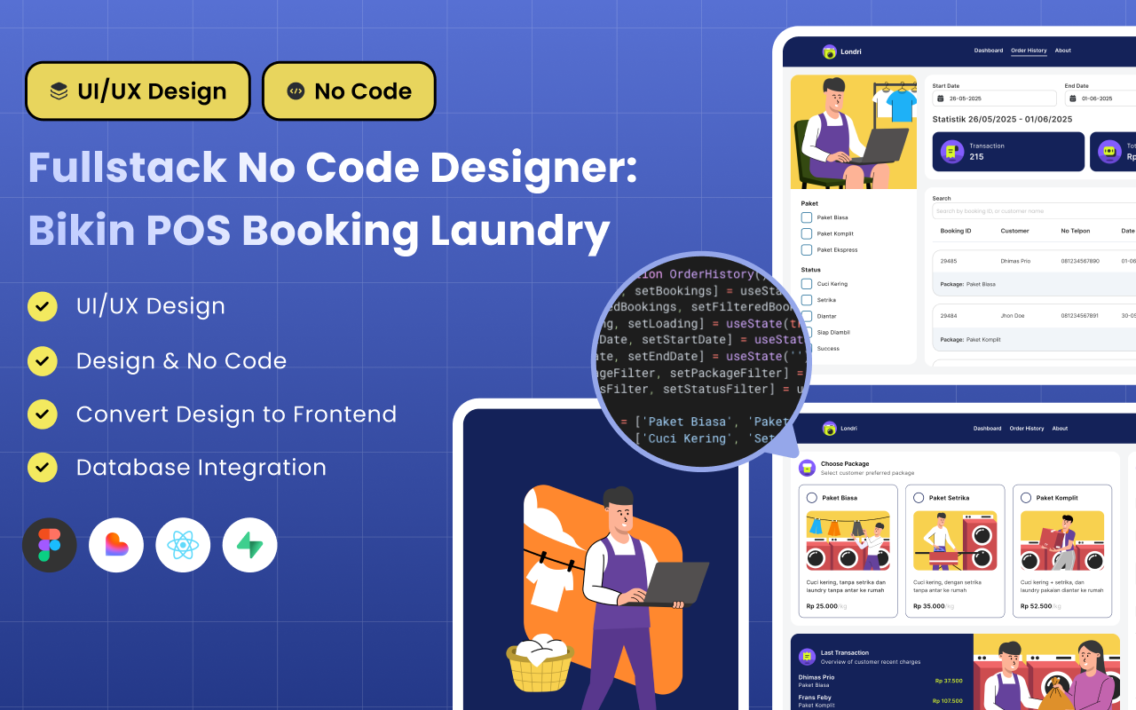 Kelas Fullstack No Code Designer: Bikin POS Booking Laundry di BuildWithAngga