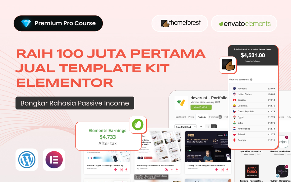 Kelas Envato Mastery: Build a Passive Income from Selling Template di BuildWithAngga