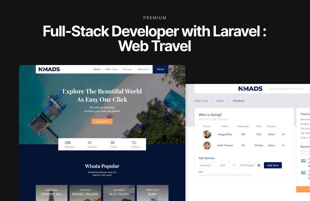 Kelas Full-Stack Developer with Laravel: Web Travel di BuildWithAngga