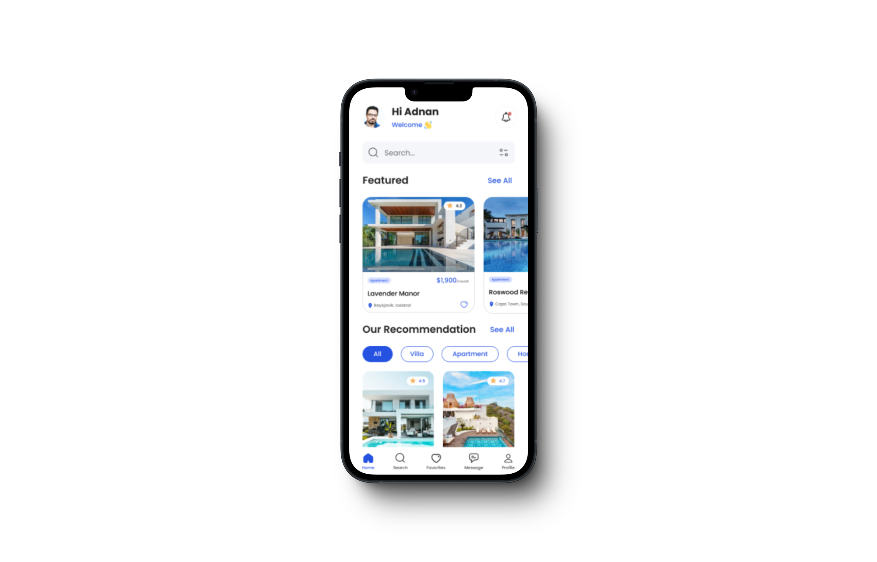 UI Design Homepage Travel Mobile